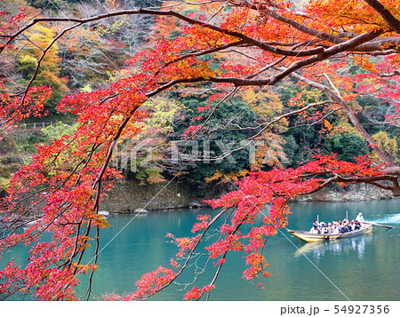 保津川の舟下り　京都嵯峨野嵐山 54927356