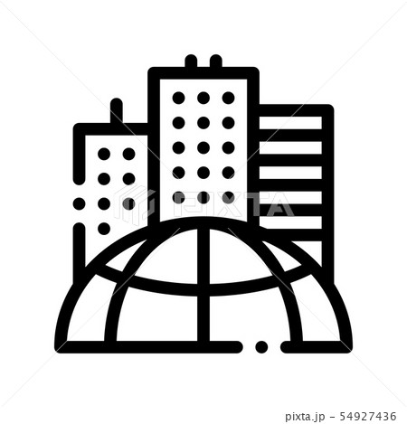 Skyscraper Earth Problem Vector Thin Line Icon 54927436
