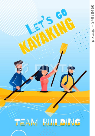Banner Flat Lets Go Kayaking Team Building Cartoon Banner Flat Lets Go Kayaking Team Building Cartoon 54928460