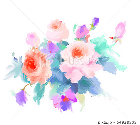 透明水彩 水彩画 花 54928505