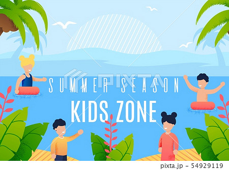 Colorful Flyer is Written Summer Season Kids Zone. Colorful Flyer is Written Summer Season Kids Zone. 54929119