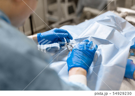A professional ophthalmologist performs eye 54929230