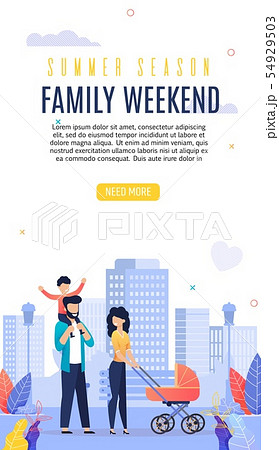 Advertising Flyer Femily Weekend Lettering Flat. 54929503
