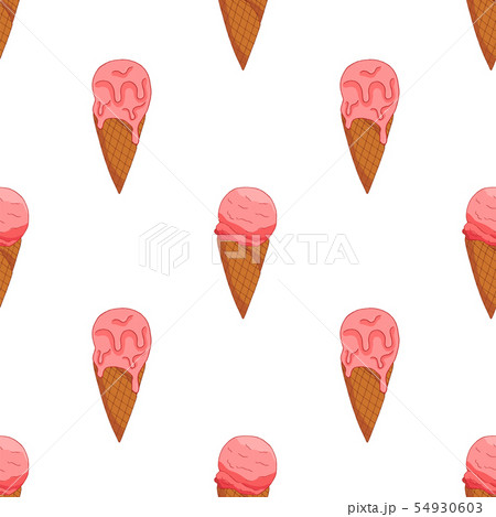 Pink strawberry Ice cream seamless pattern. 54930603