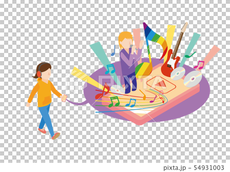 Music Music player Singer Music appreciation Isometric 3D Music Music player Singer Music appreciation Isometric 3D 54931003