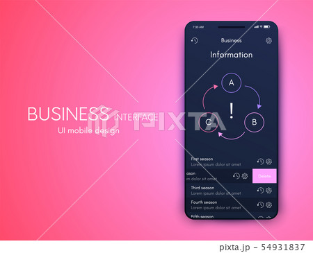 Vector graphics mobile infographics with three options. Template for creating mobile applications 54931837