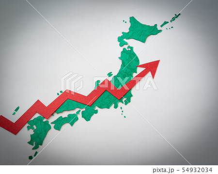 矢印 上昇 日本地図 地図 上向き 社会問題 矢印 上昇 日本地図 地図 上向き 社会問題 54932034