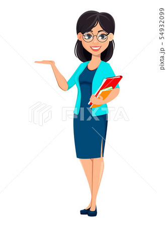 Back to school. Teacher woman cartoon character - Stock Illustration  [54932099] - PIXTA