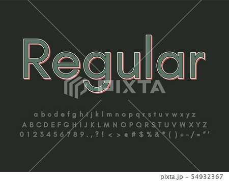 Retro font and alphabet. Stock vector illustration 54932367
