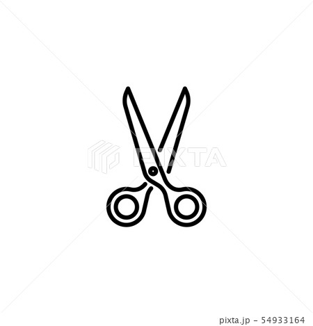 Web line icon. Scissors black on white background 54933164