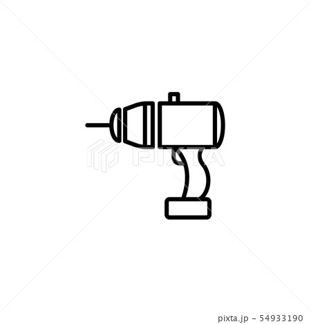 Web line icon. Electric screwdriver black on white 54933190