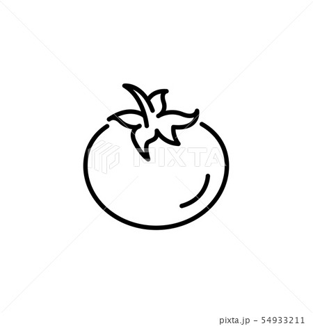 Web Line Icon Tomato Black On White Backgroundのイラスト素材