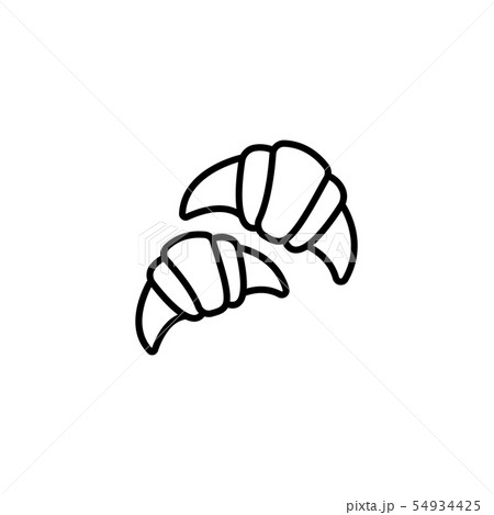 Web line icon. Croissants black on white  54934425
