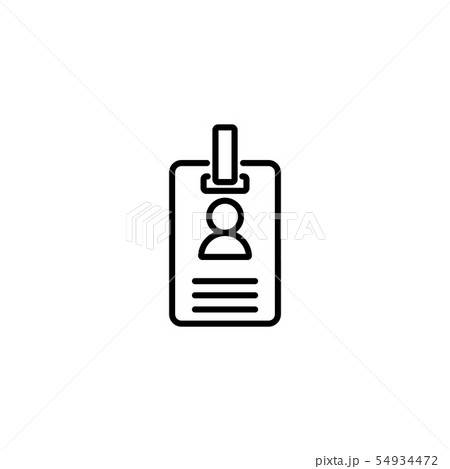 Web line icon. Business; blank id cards with clasp 54934472