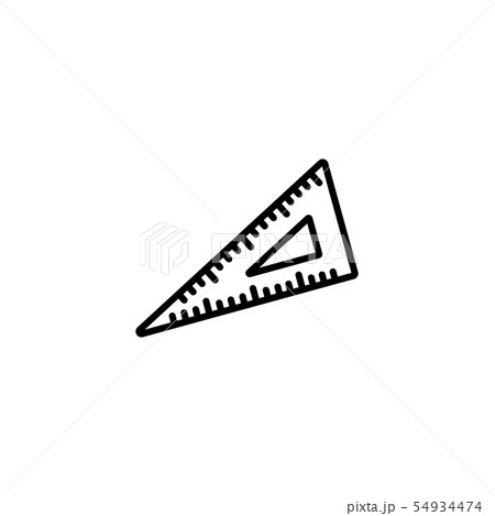 Web line icon. Triangle ruler black on white  54934474