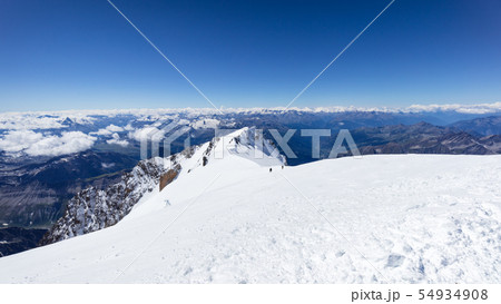 Trekking to the top of Mont Blanc mountain in French Alps 54934908