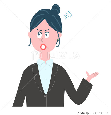 怒る女性 スーツ 左手 怒る女性 スーツ 左手 54934993