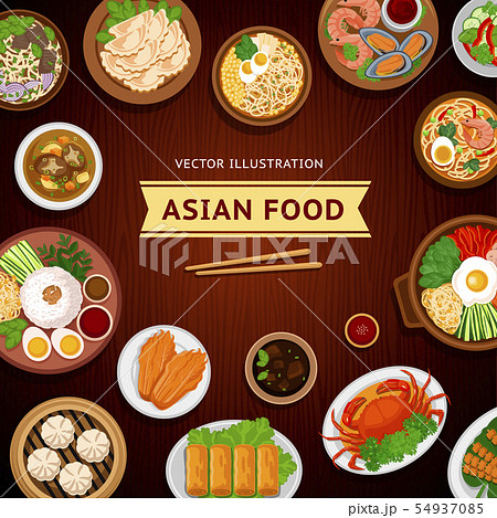 Asian food. Traditional national dishes. 54937085