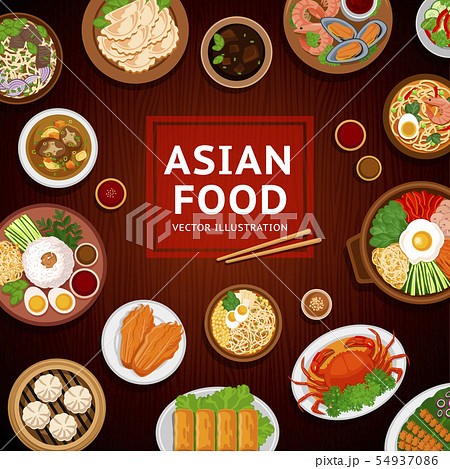 Asian food. Traditional national dishes. 54937086