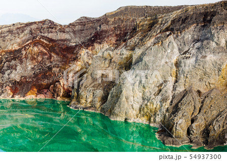 A shot of the crater of the volcano Ijen A shot of the crater of the volcano Ijen 54937300