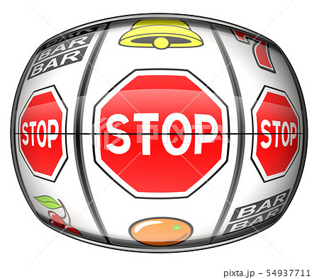 Gambling addiction illustration. stop sign Gambling addiction illustration. stop sign 54937711