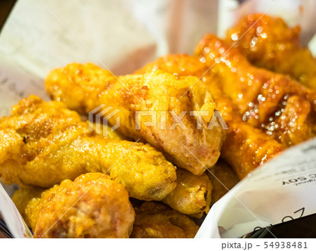 basket of tasty fried chicken tenders basket of tasty fried chicken tenders 54938481