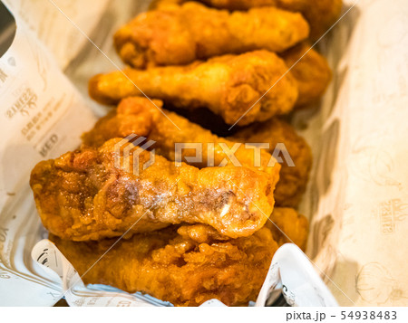 basket of tasty fried chicken tenders 54938483