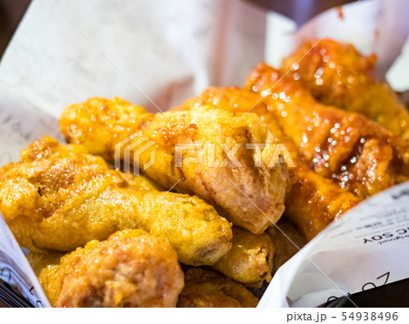basket of tasty fried chicken tenders basket of tasty fried chicken tenders 54938496