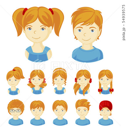 Set of children's faces. Set of children's faces. 54939575