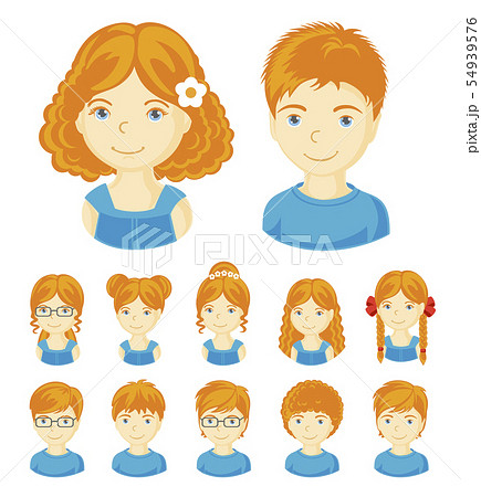 Set of children's faces. Set of children's faces. 54939576