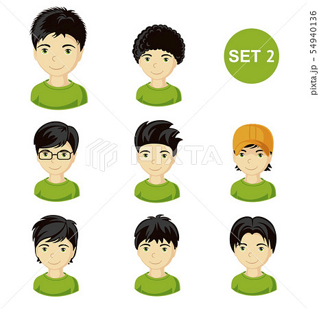 Cute little boys with black hair. 54940136