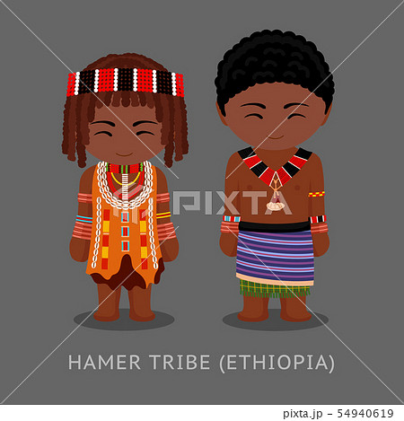 Hamer tribe in traditional costume. Hamer tribe in traditional costume. 54940619