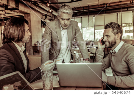Group of successful businessmen having online conference 54940674