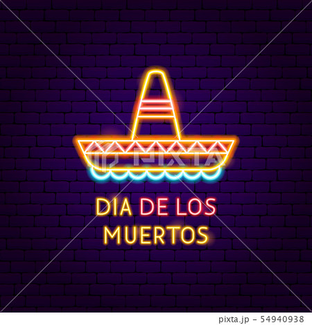 Dia de los Muertos Neon Label 54940938