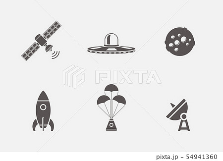 Isolated space icons in grey shape vector set Isolated space icons in grey shape vector set 54941360