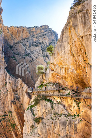 View of El Caminito del Rey tourist attraction Malaga, Spain. View of El Caminito del Rey tourist attraction Malaga, Spain. 54941465