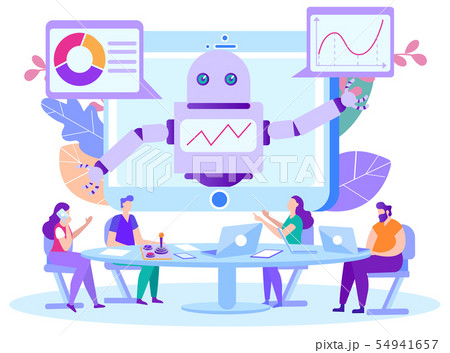 Bot Program for Remote Student Assistance. Vector. 54941657