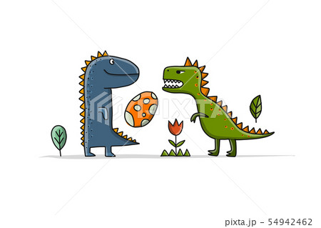 Funny dinosaurs, childish style for your design Funny dinosaurs, childish style for your design 54942462
