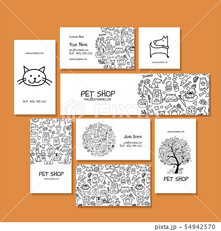 Corporate flat mock-up template. Pet shop design 54942570