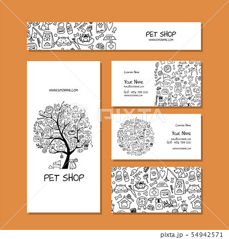 Corporate flat mock-up template. Pet shop design Corporate flat mock-up template. Pet shop design 54942571