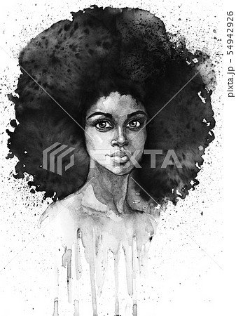 Watercolor fashion portrait 54942926