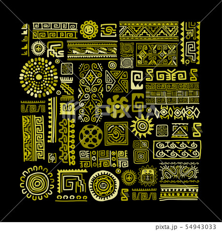 Ethnic handmade ornament for your design 54943033