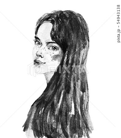 Watercolor fashion portrait 54943138