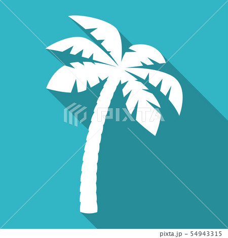 Palm tree icon with long shadow 54943315