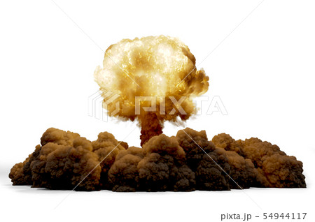 Explosion nuclear bomb, 3D rendering 54944117