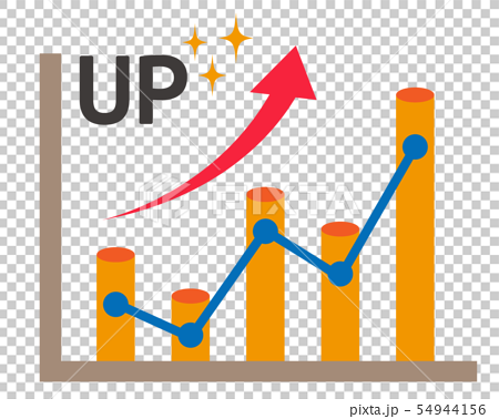 アイコン 線 アップ グラフ 折れ線グラフ 株価 チャートのイラスト素材