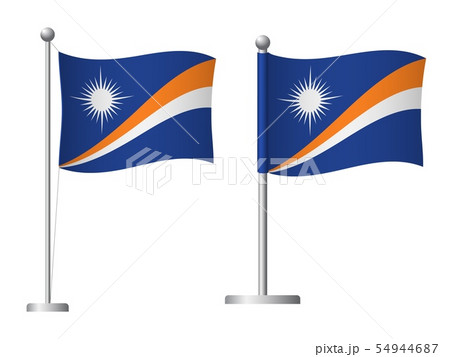 Marshall Islands flag on pole icon 54944687