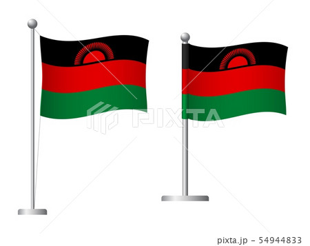 Malawi flag on pole icon 54944833