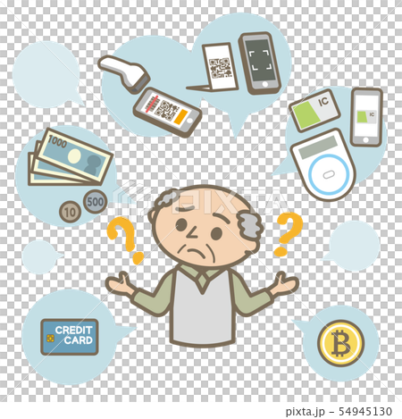 Grandfather lost in the variety of payment types 54945130