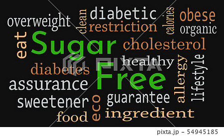 Sugar free message background. Healthy food concep 54945185
